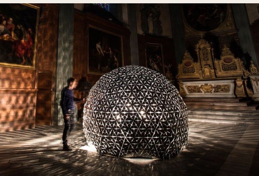 Spark installation in a historic church